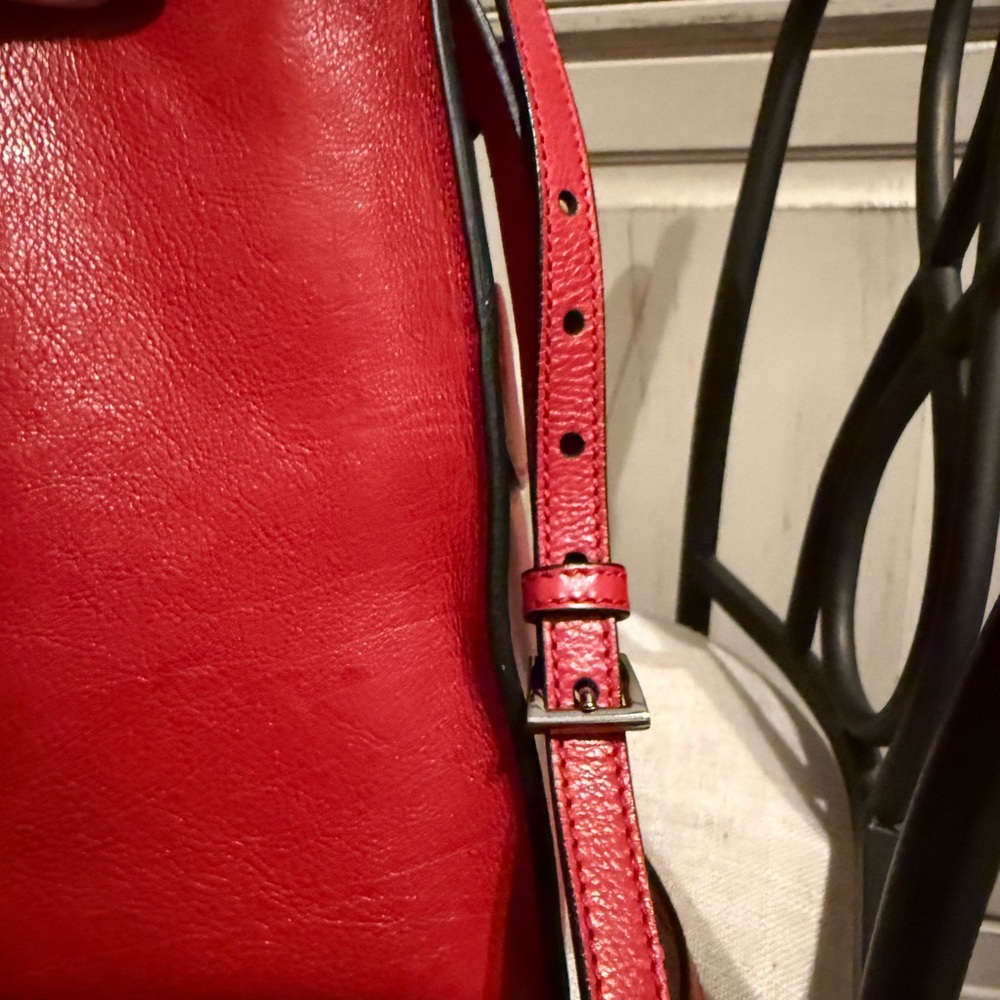 SALE Prada RARE AUTH LIKE NEWGlacé Calfskin Leather Twin Pocket Double HandleTo - Picture 12 of 16